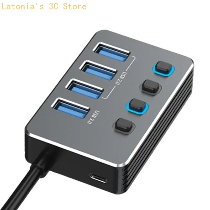 Angled USB Splitter Adapter Providing Multiple Directions and Cable Length Option for Flexible Computer Installation X3UB