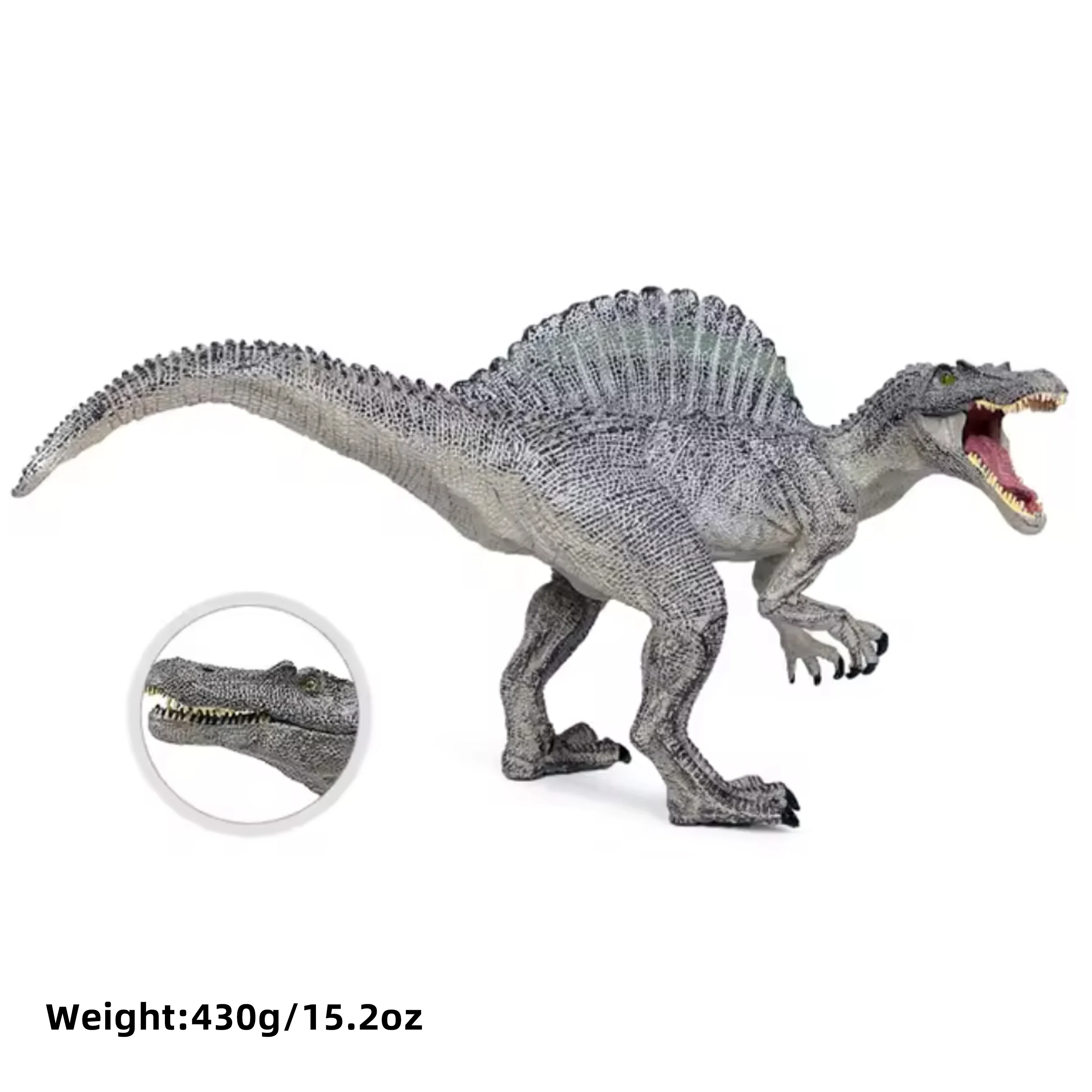 12‘’Super Large Lifelike Silverback Spinosaurus Static Model Jurassic Park Movie Animal Ornaments Collection Gift Children's Toy