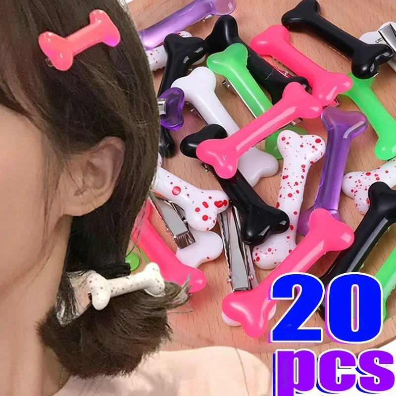 

1-20Pcs Harajuku Hair Clip Y2K Gothic Bone Shape Trendy Headwear Side Bang Hair Clips Lovely Barrettes Styling Tools Accessories