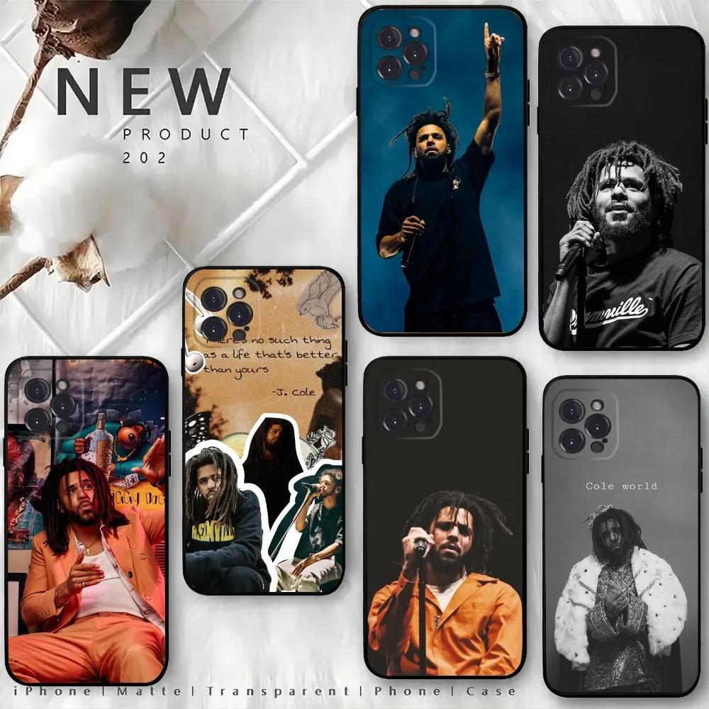 Rapper J C-Cole Phone Case For iPhone15,14,13,12 Mini 11 Pro XR,X,XS,MAX 6S,7,8 Plus Silicone Cover Soft Black