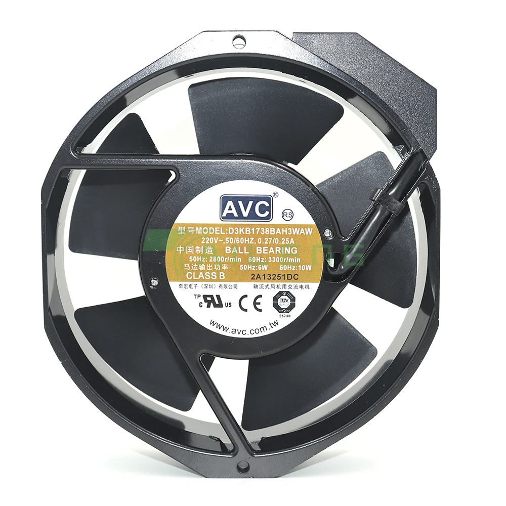 Server-Round Fan D3KB1738BAH3WAW AC 115V 0.27A 31.05/28.75W 172x150x51mm 2-Wire