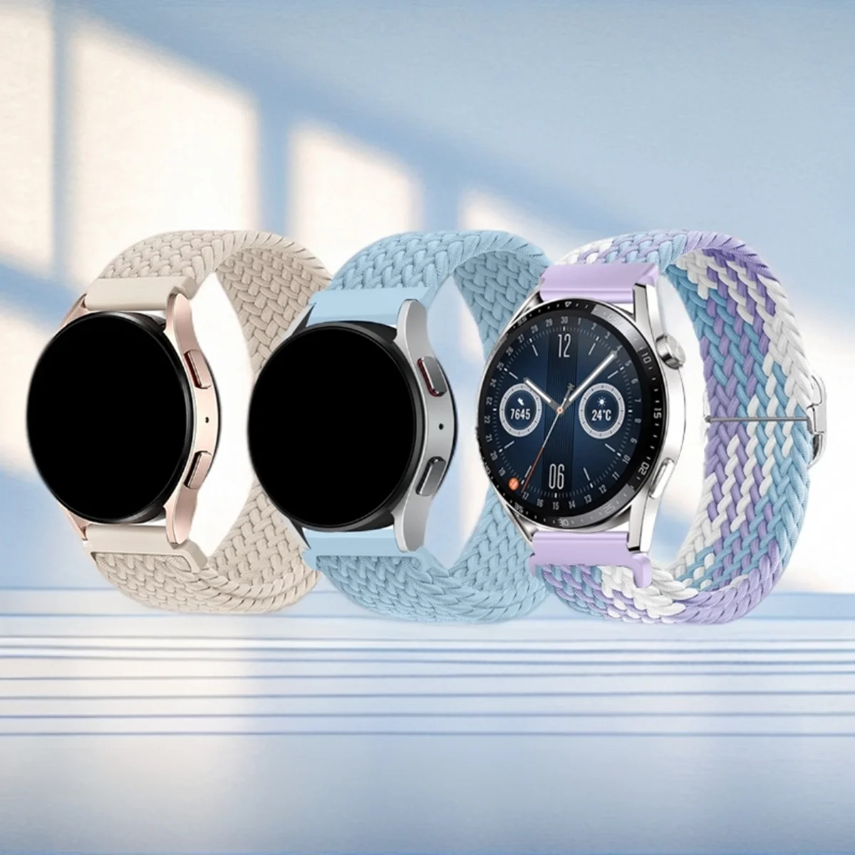 3 Stuks 18/20/22 Mm Quick Release Nylon Band Gevlochten Lus Voor Samung/Huawei/Garmin Smart Horloge Voor Vrouw Man Armbanden Polsband