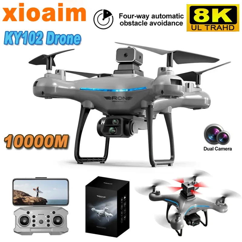 For Xiaomi KY102 Drone 8K Professional HD DualCamera Aerial Photography Obstacle Avoidance Optical Four-Axis RC Aerocraft Toy