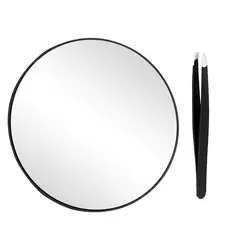 15CM 30X Magnifying Mirror with Tweezers Three Suction Cups Wall Mount Handheld Men Women Magnified Makeup Vanity Mirror