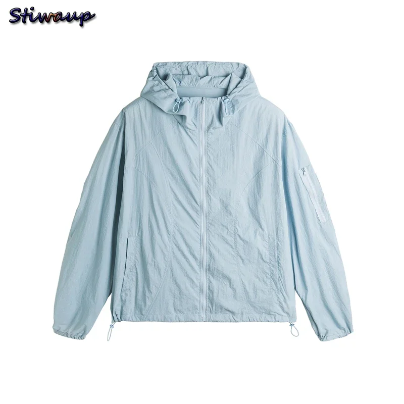 

Summer Upf 50 Uv Sun Protection Full Zip Sun Protection Skin Coats Women Ultra-Light Sportswear Hooded Outwear Women Windbreaker