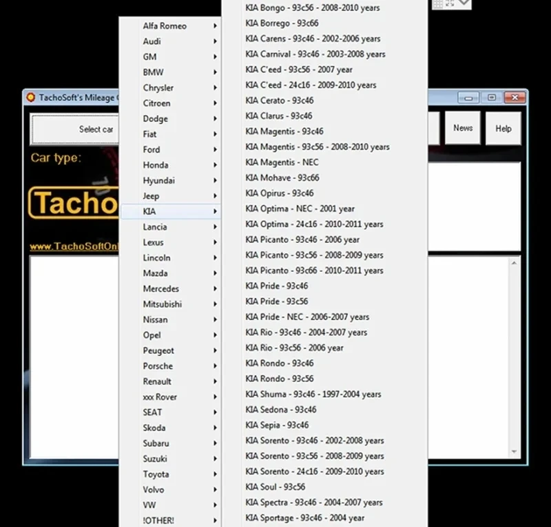 Modify Mileage TachoSoft Mileage Calculator 23.1 SOFTWARE car mileage calculation EEPROM ECM English for Peugeot for Jeep