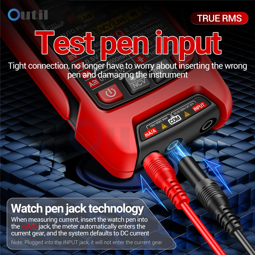 Smart Digital Multimeter DC AC 4000 Count True RMS Auto Capacitance Meter Burn Prevention NCV Temp Resistance Transistor Tester