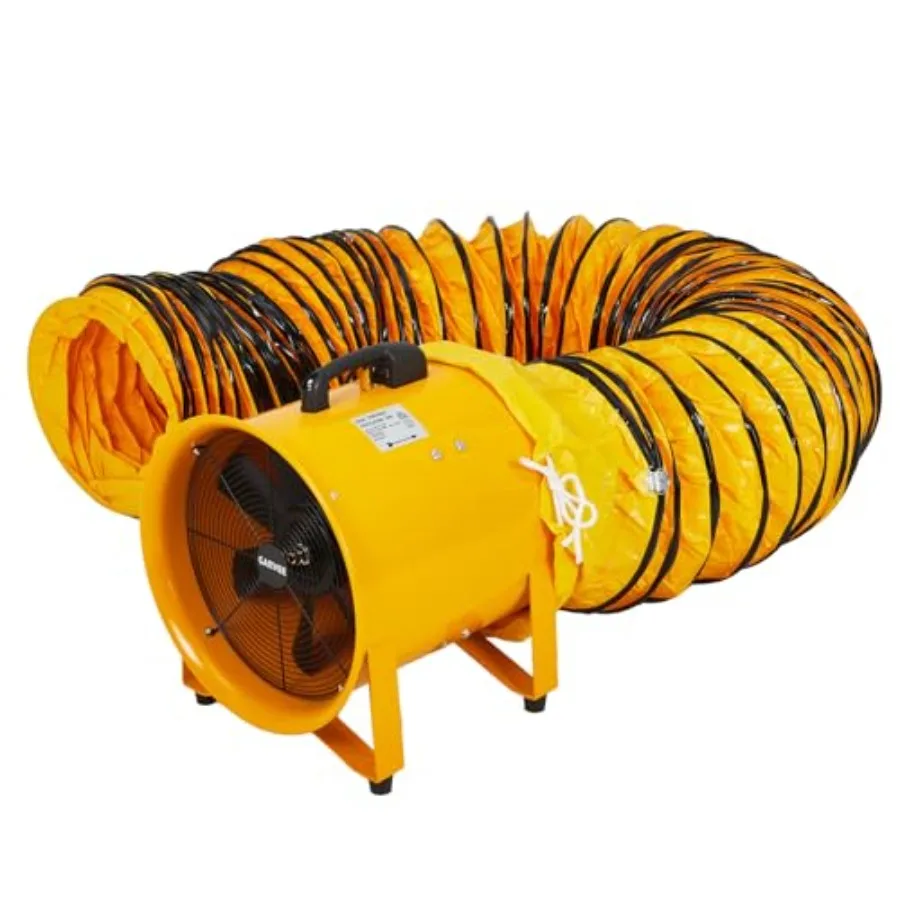 

16-дюймовый промышленный вытяжной вентилятор-воздуходувка 5500 CFM, сверхмощный, 2-скоростной, регулируемый, с гибким воздуховодом 10 м, низкий уровень шума