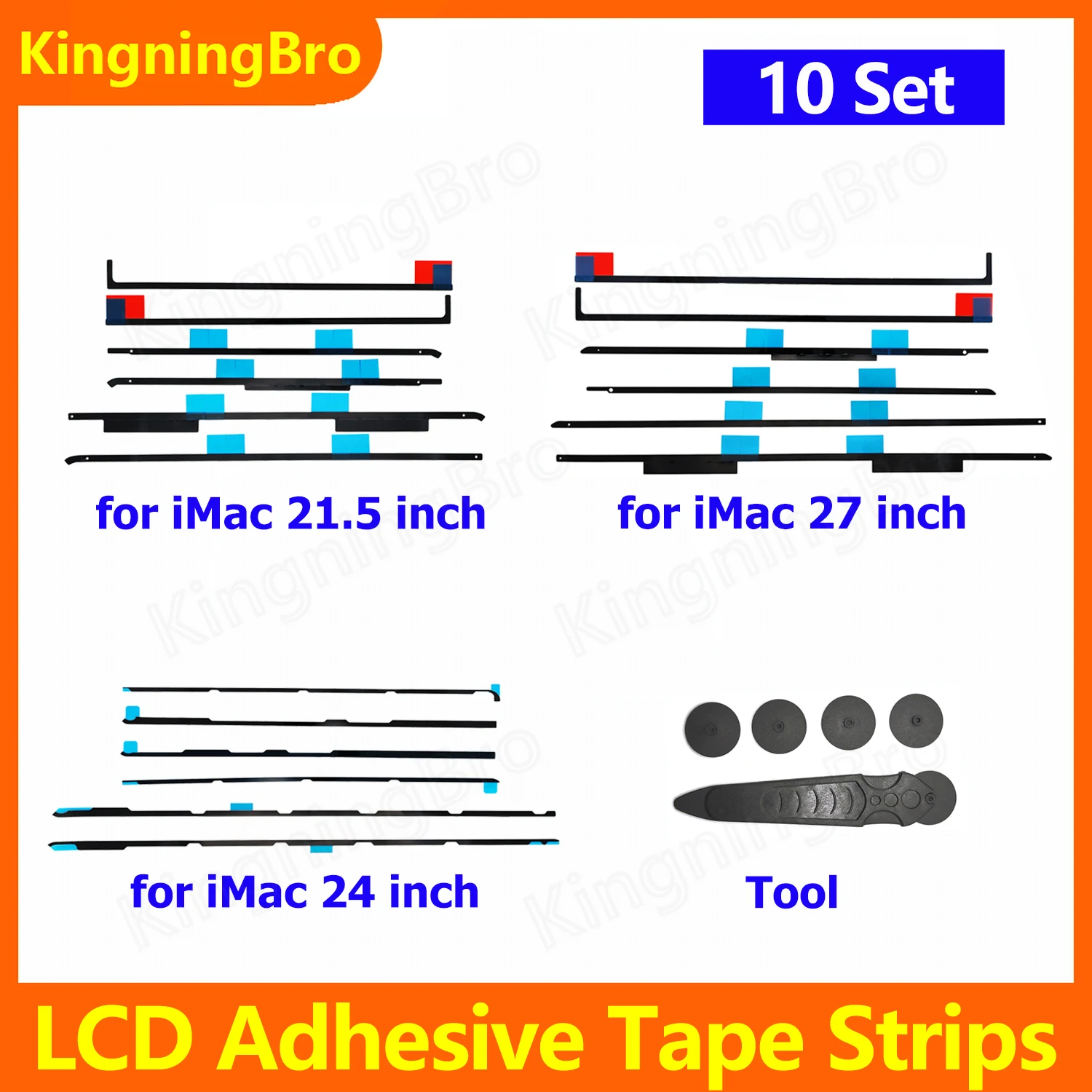 10 Set New LCD Display Adhesive Tape Strips Sticker Opening Tool Kit For iMac 21.5