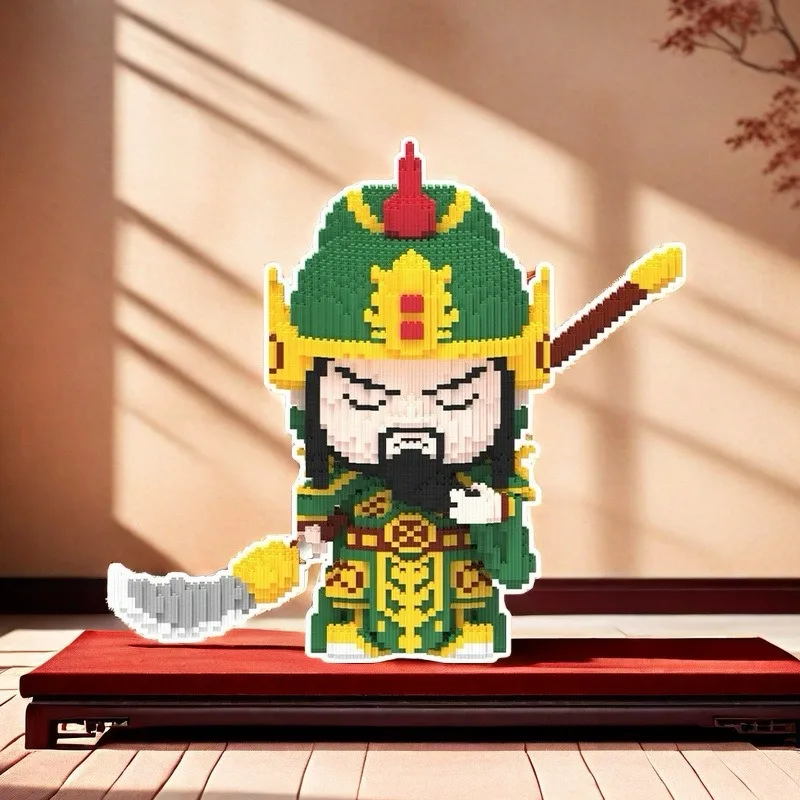 

47 см «Генерал трех королевств» Guan Yu, строительный блок, мелкие частицы, образовательная сборка, детские игрушки, подарки для взрослых