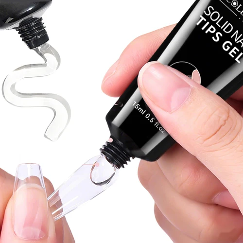 NICOLE DIARY Gel de pegamento para uñas sólido súper fuerte, Gel duradero para puntas de uñas para prensa en uñas, extensión de manicura, barniz de larga duración