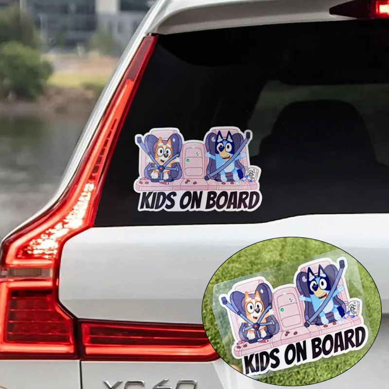 KIDS ON BOARD Car Reflective Stickers Individuality Cartoon Body Scratches Shield Safety Warning Decal Decorative