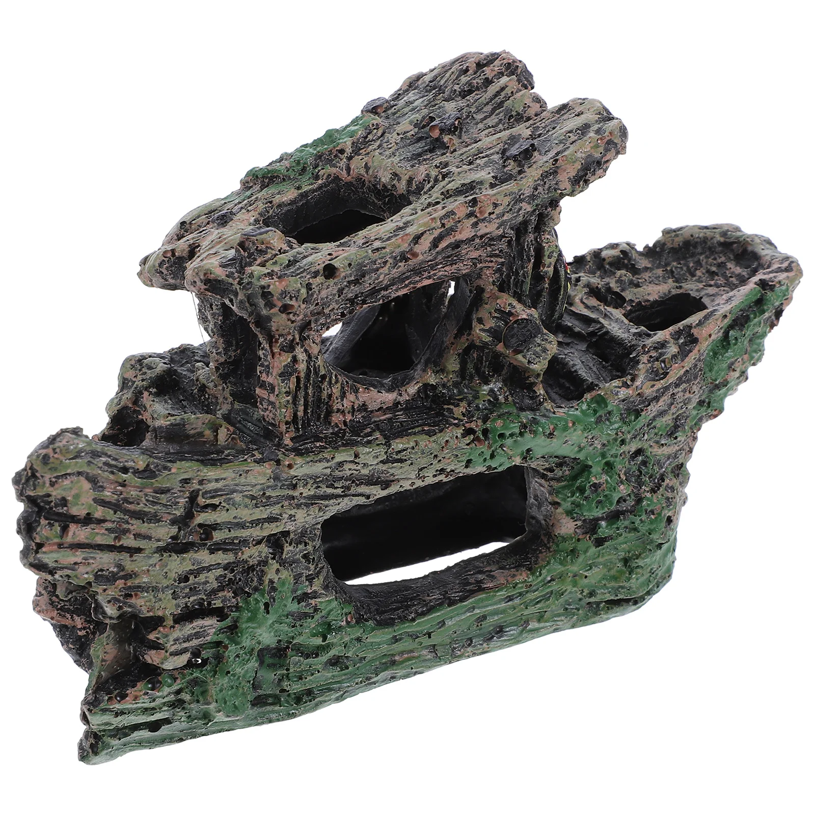 

Aquarium Shipwreck Decoration Resin Hollow Tree Trunk Artificial Driftwood Fish Hideaway Fish Tank Rock Landscape Ornament