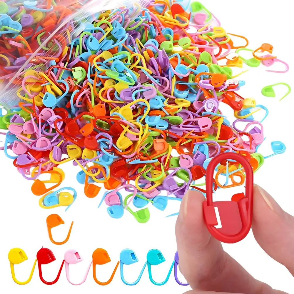 50/300/500pcs Random Color Plastic Stitch Markers Knitting Crochet Locking Markers Needle Clip DIY Sewing Craft Accessories YMY