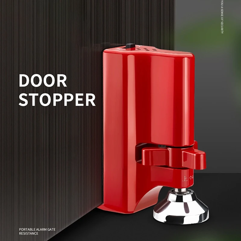 Non-Slip Door Stop Alarm Lock,Portable Door Lock Brace,Adjustable Door Jammer Personal Protection Home Security for Hotel Travel