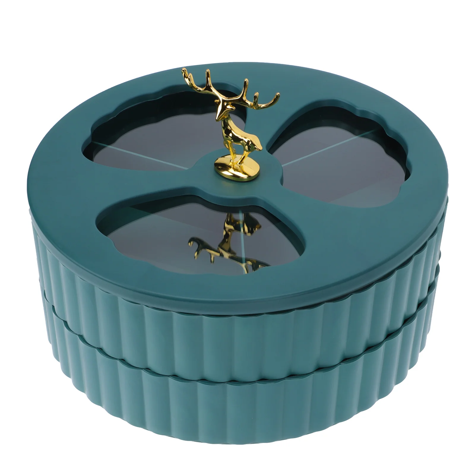 

1pc Box Multi-layer Fruit Plate Candy Tray Metal PP Green Countertop Compact Portable Serving Kitchen Bar
