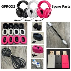 Original spare parts for Logitech G PRO X 2 Headphones replacement GPROX2 Earmuffs Microphone dog receiver adapter audio cables
