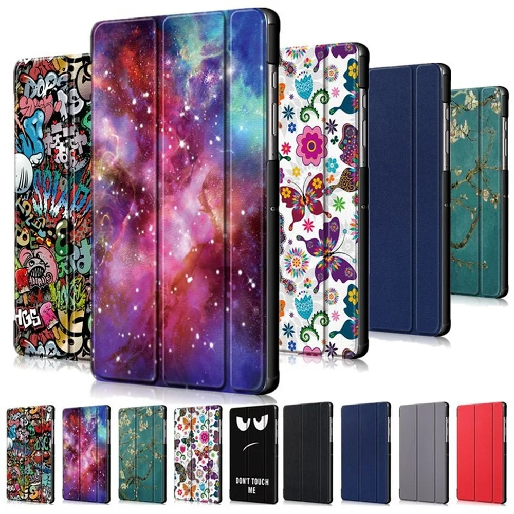 Suitable for Samsung Galaxy Tab S8 S7 Plus S7 FE  PU leather magnetic three fold stand Galaxy Tab S7 2022 Tab S6 Lite Tower