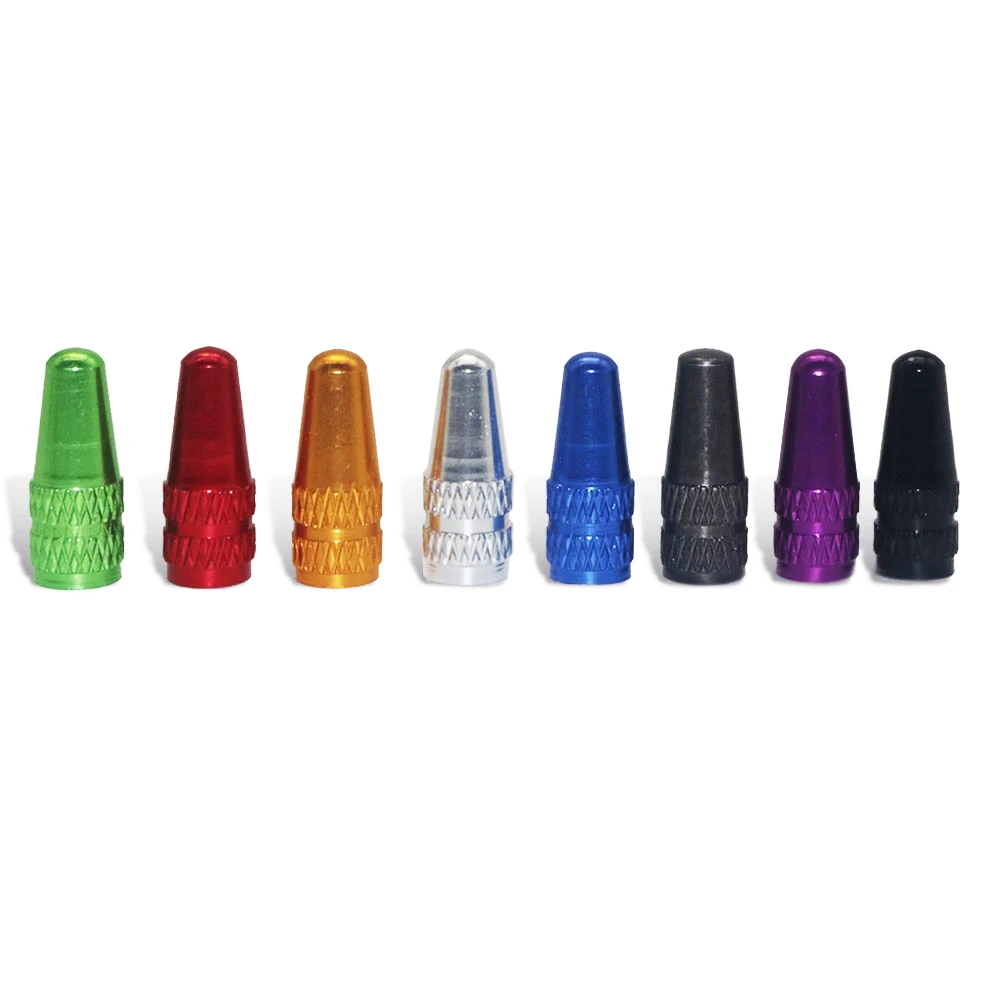 10PCS Bicycle Tire Valve Cap Aluminum High Pressure Caps for Presta Valves Rainbow Color Bike Tyre Hat MTB Bike Accessories