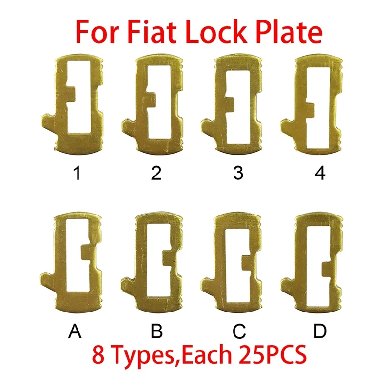 200Pcs/Lot Brass SIP22 Car Lock Repair Accessories Car Lock Reed Lock Plate For Fiat 8 Types Each 25Pcs Parts Accessories