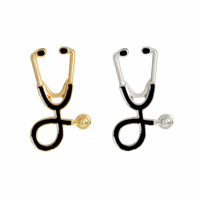 Black Collar Corsage Gift for Doctors Nurse Physicians Medical Student Graduation Stethoscope Brooch Pins