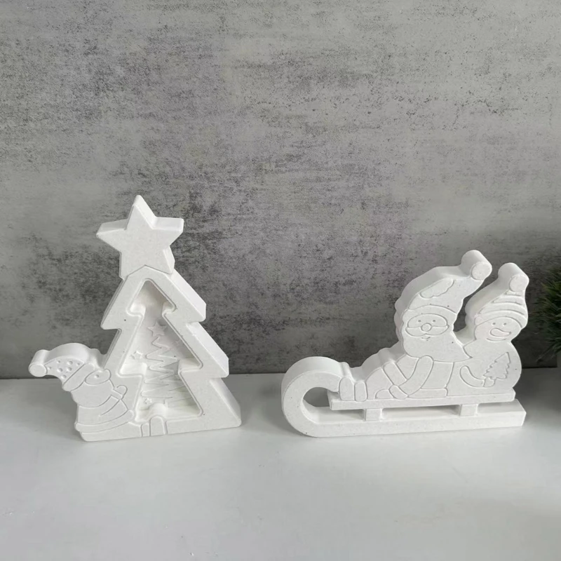 2023 New 4Pcs Heat Resistant Silicone Jewelry Mold Christmas Themed Home Decoration Mould Handmade Santa Themed Ornament Molds