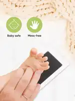 1pc Newborn Infant Handprint & Footprint Kit Without Ink, Safe And Clean Baby Imprint Photo Frame, 1 Ink Pad + 2 Sheets Of Paper 4