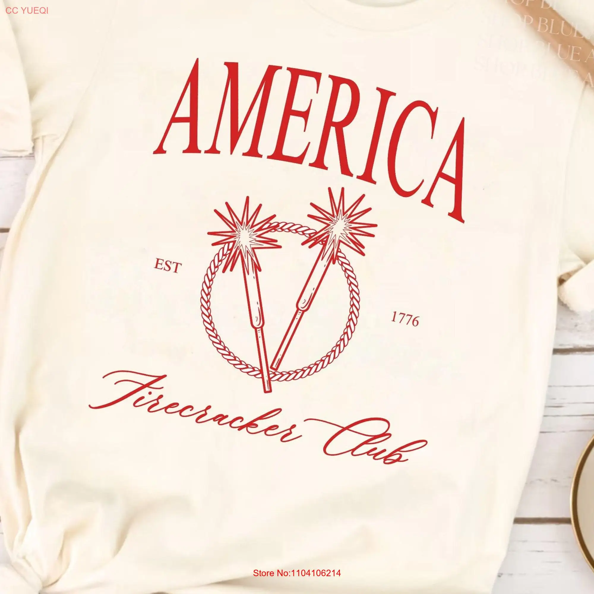 Футболка с длинными или короткими рукавами в американском стиле с изображением фейерверка клуба США патриотика Y2K 4 июля на памятный день выходных