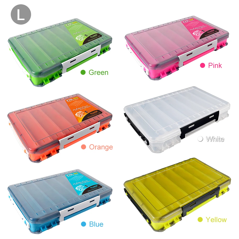 

Double Sided Fishing Tackle Box 12/16 Compartments Lure Hooks Storage Case Hard Bait Box Fishing Accessories Gear Organizer Box