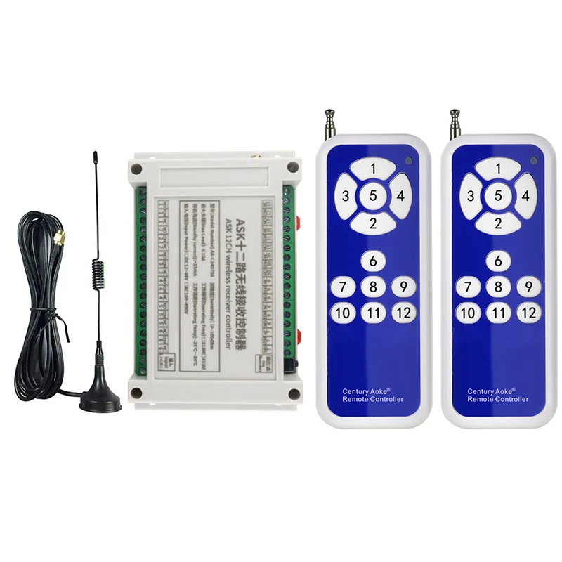 

433 МГц 1000 м промышленный AC 110 В 220 В 380 В 12CH RF беспроводной пульт дистанционного управления верхний дорожный кран система приемник цифровой ключ