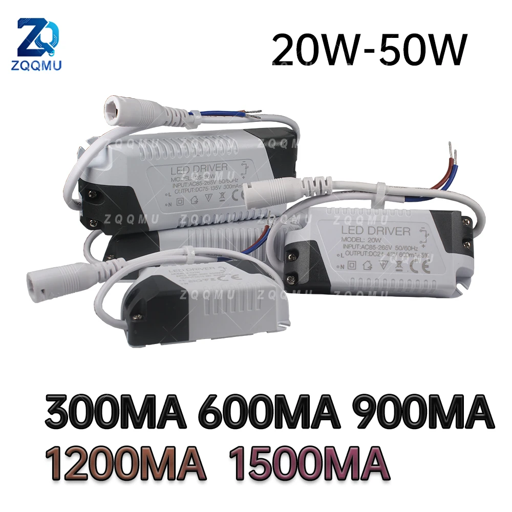 LED Driver 20W 25-36W 30-36W 36-50W 40W 48W 50W Constant Current Power Supply AC to DC Transformer for LED Strip Light Downlight