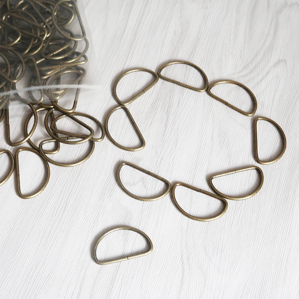 

20PCS Metal Shoulder Strap D Ring Multipurpose Bag Webbing Ring Accessories for Luggage Clothes Backpack Belt (Bronze)