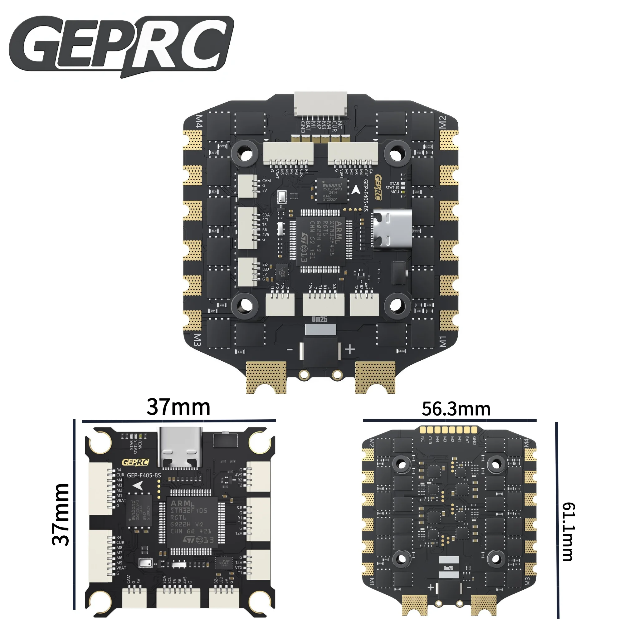 GEPRC TAKER F405 BLS 100A 8S STACK F405-8S Flight Controller with 16M Black Box 100A 4IN1 ESC for DJI Air Unit FPV Racing Drone
