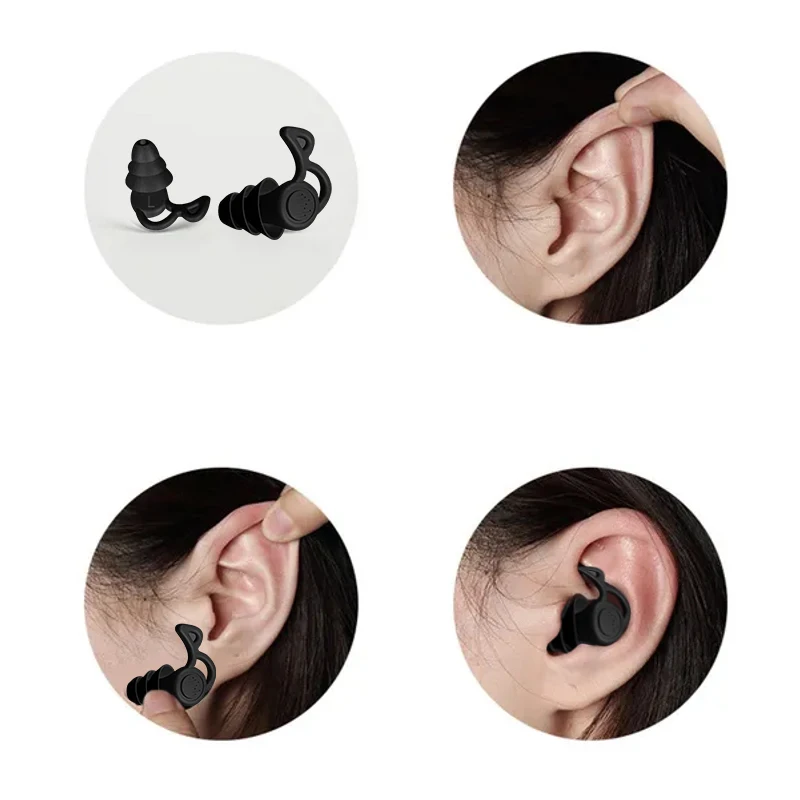 Bouchons d'oreille en silicone anti-bruit, bouchons d'oreille de natation, protection d'oreille, isolation interne pour le travail, le sommeil, le surf, doux et confortable, 1 paire