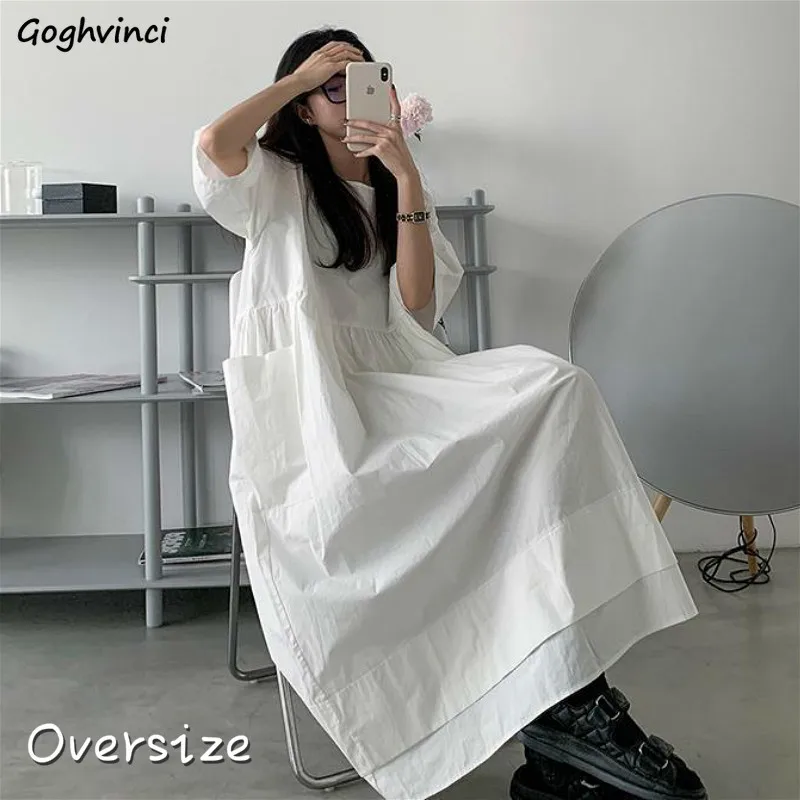 Dress Women Hot Sale Lovely College Style Korean Chic Teens White Design Holiday Summer Short Sleeve Vestidos Feminine Cozy Ins