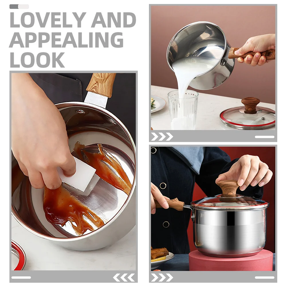 

Кастрюля для молока, кастрюля из нержавеющей стали, нескользящая удобная ручка, многофункциональная кастрюля для приготовления супа, кастрюля для лапши, термостойкая кухонная утварь