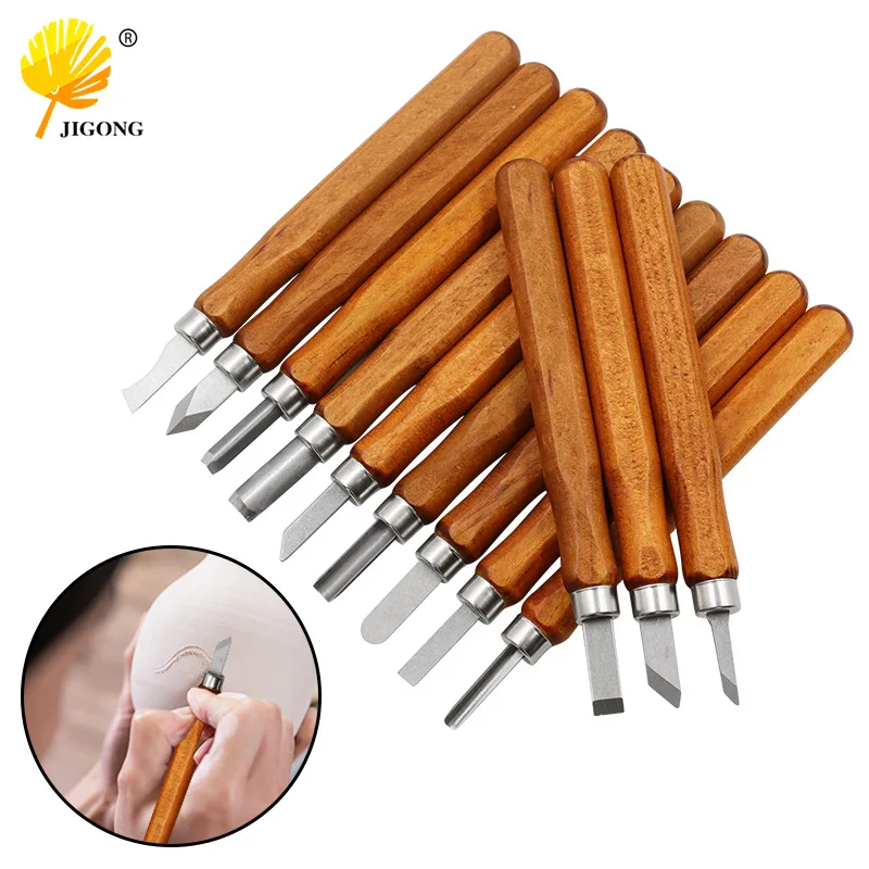 12Pcs carving knife woodworking wood tool handmade root seal