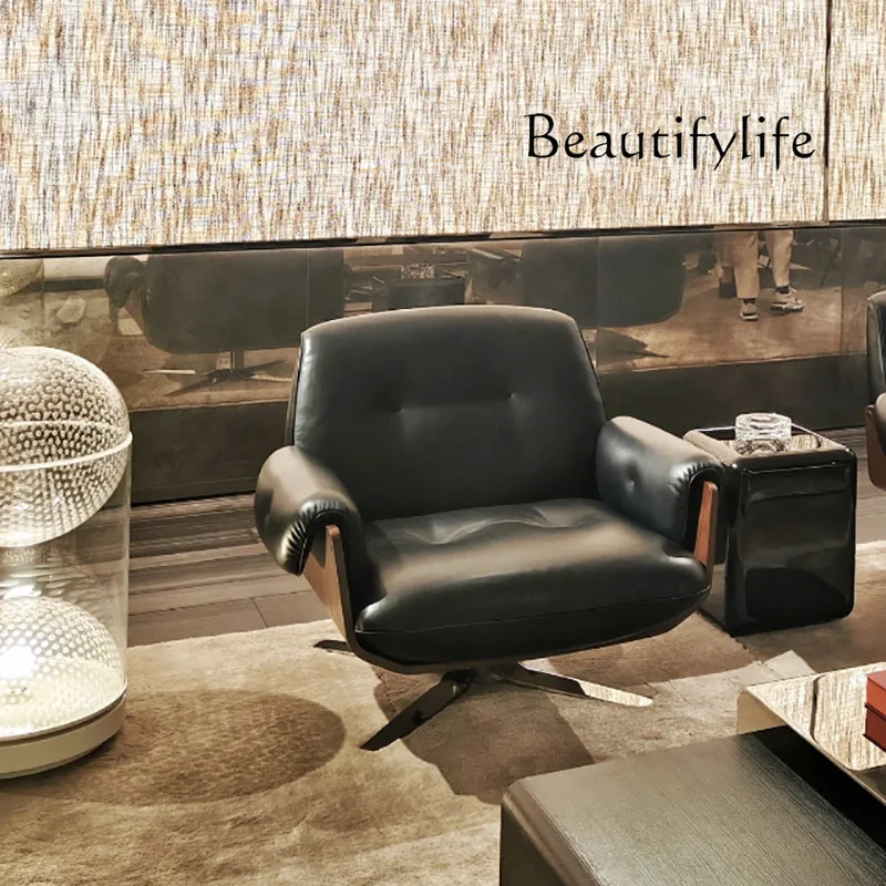 Italian light luxury designer sofa modern simple single chair high-end living room balcony rotating leisure