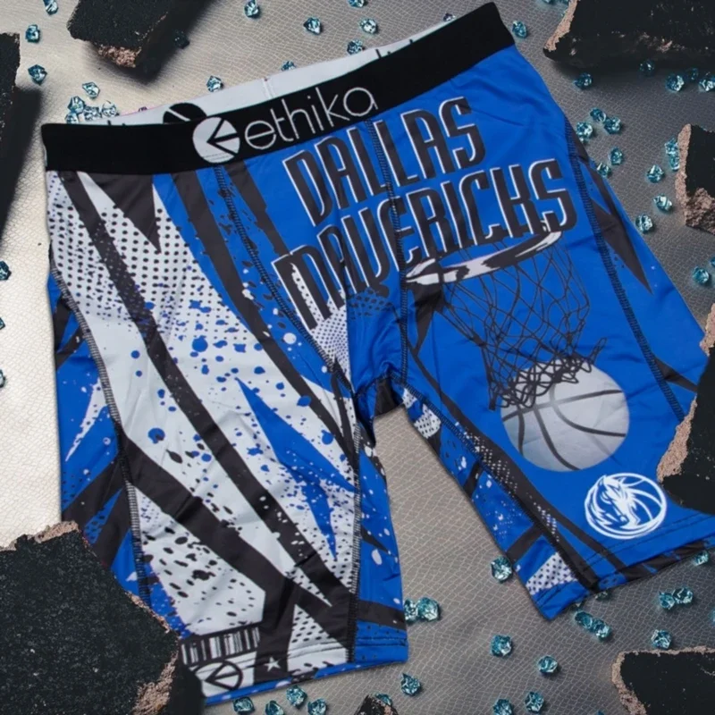 

ETHIKA Men Boxer Briefs Boxers Breathable Mesh Crotch Man Underwear Trunks Printed Mens Panties Sexy Plus Size Men's Underpants