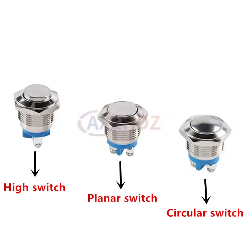 2PCS 16MM Waterproof Metal Button Switch Self-Reset Start Power Switch Auto Lock/No Lock Waterproof Switch