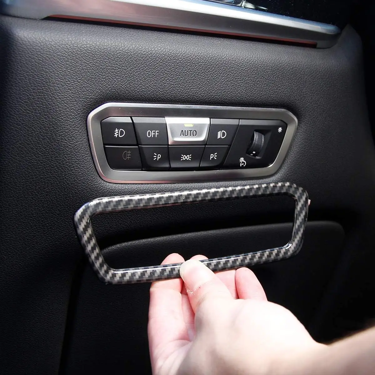 

For BMW X5 X6 X7 G05 G06 G07 2019-2022 ABS Car Styling Dashboard Headlight Adjustment Switch Button Frame Trim Cover Stickers