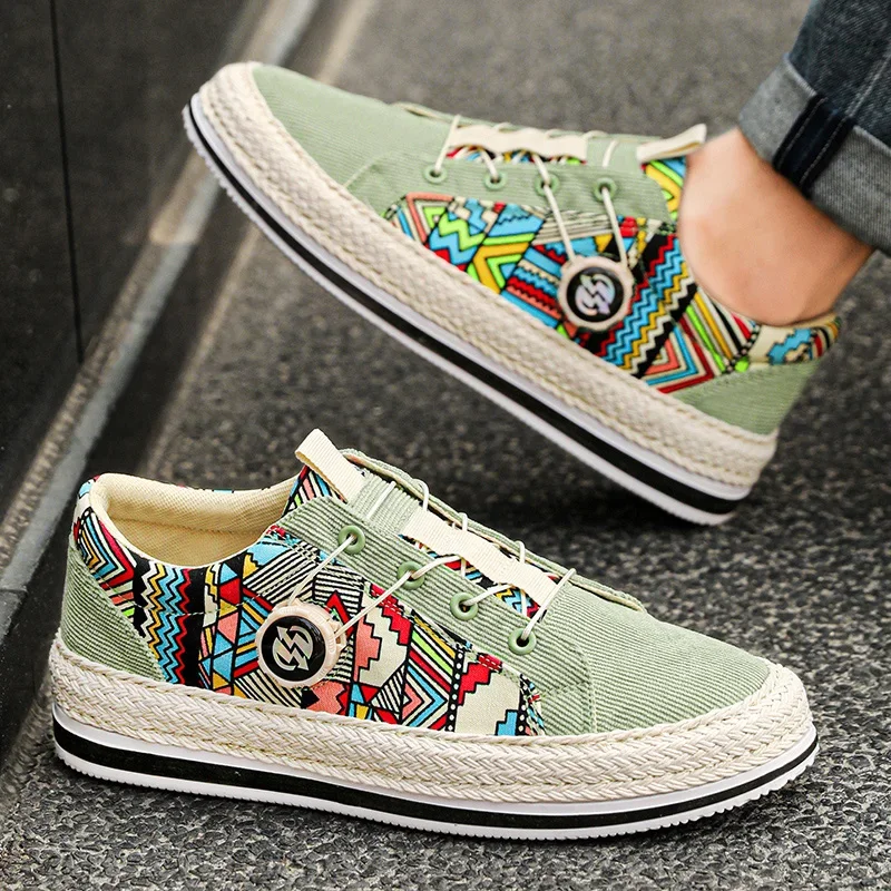 2024 Summer men\'s sneakers fisherman outdoor leisure designer luxury hiking skateboard corduroy grass braided loafers tennis