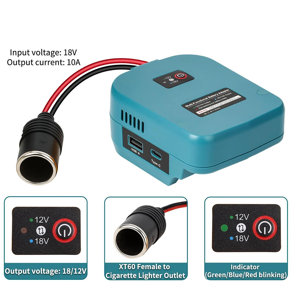 Plastic DC Step-down Adapter Dual Usb Power Adapter For Travel Voltage Conversion Vehicle Power Module 18V Battery Connector