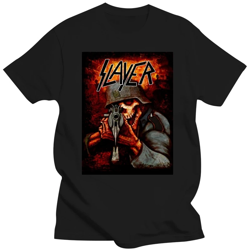 New Slayer Poster Logo Tee T-Shirt Size S M L Xl 2Xl - 3Xl Usa Size Em31  Casual Print Fashion Tee Shirt