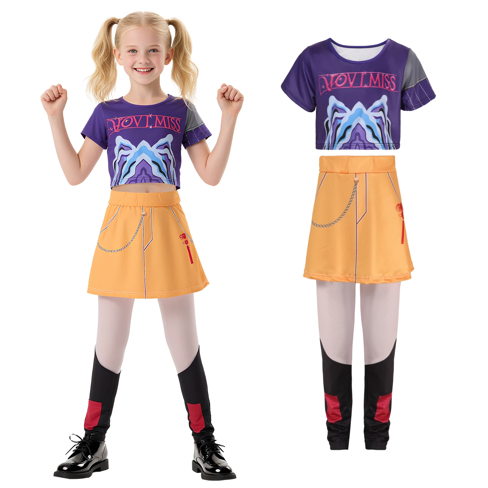 

2025 K-Pop Demon Hunters Cosplay Costumes Zoey Mira Rumi Halloween Stage 3D Printed Pattern Role Play Clothes For Girl