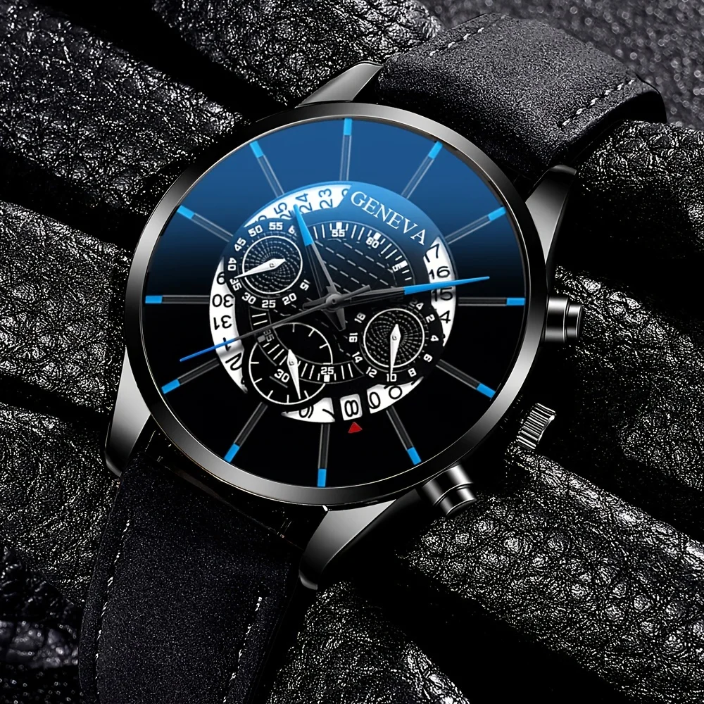 Relógio de quartzo oco versátil masculino, pulseira moda clássica, 1pc