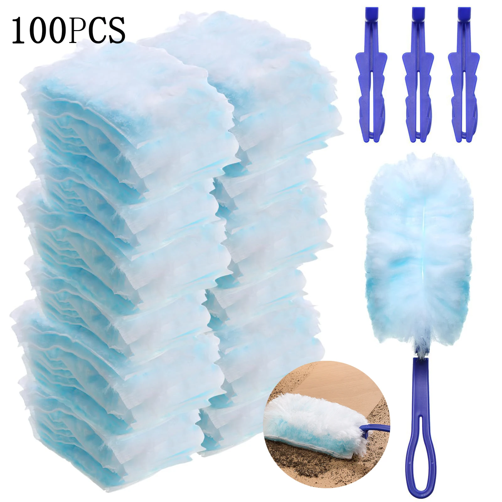 10/100pcs Replacement Heads Duster Microfiber Disposable Short Duster for Cleaning Home Office Blinds Surface Dust Clean Tool