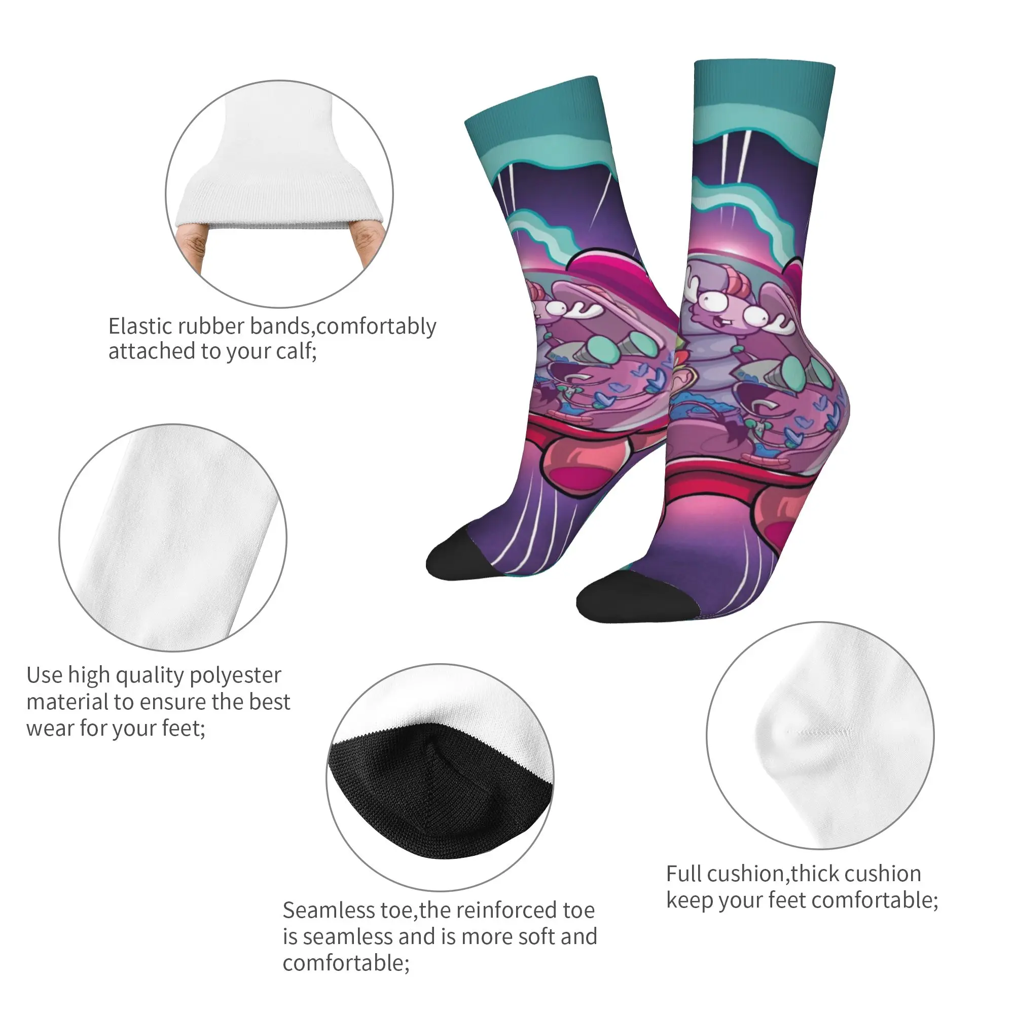 New Men's Socks Harajuku Cartoon Sock Polyester Dark Comedy Horror Invader Zim Sport Women's Socks Spring Summer Autumn Winter