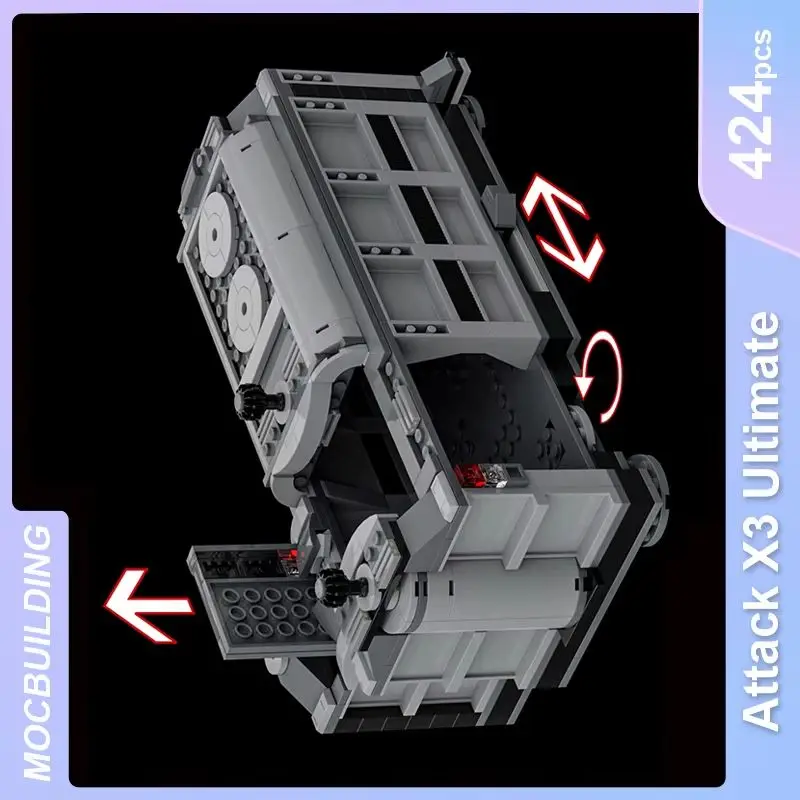 Attack X3 Ultimate Model MOC Building Blocks DIY Assemble Bricks Architecture Educational Creative Collection Toys Gifts 424PCS