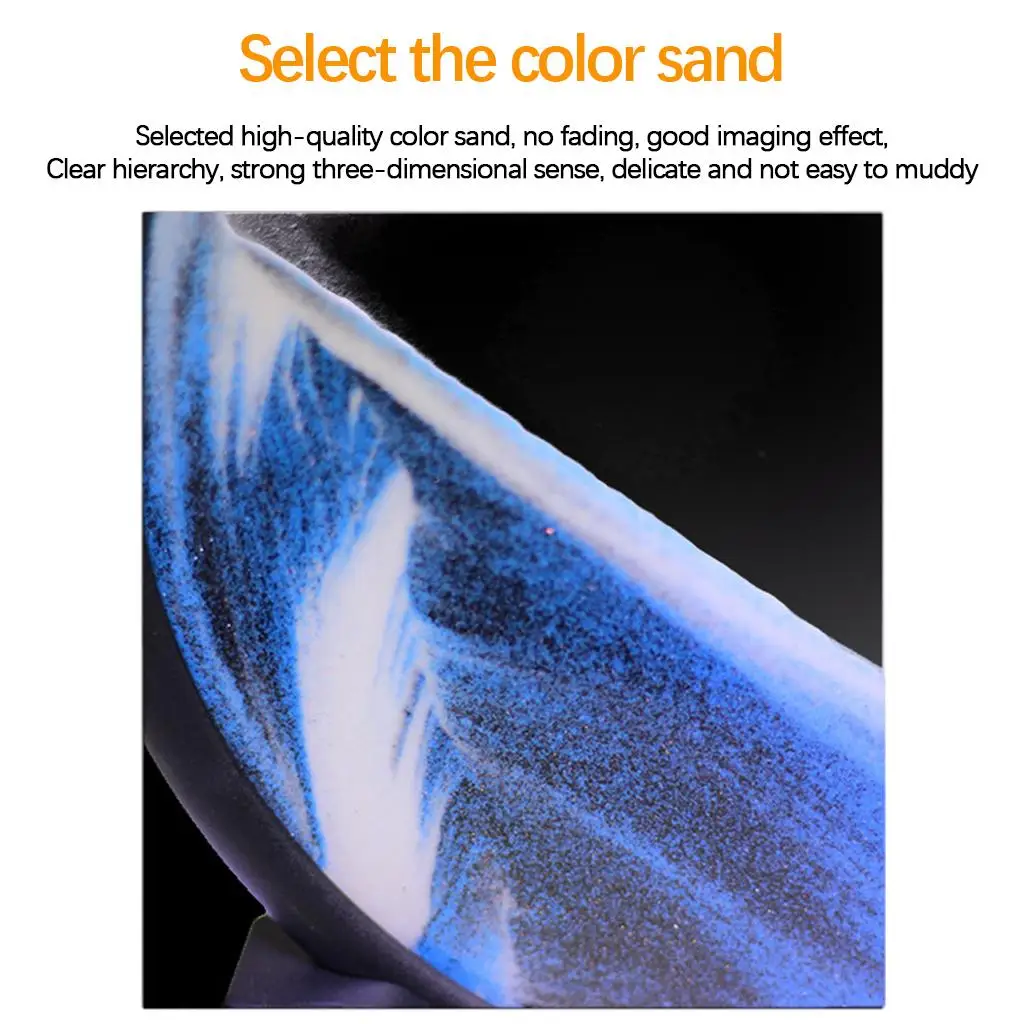 Moving Sands Art Picture Quicksand Painting Flowing Round Dynamic Hourglass for
